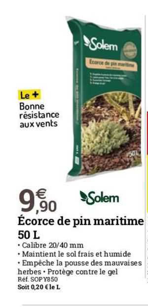 écorce de pin maritime 50 l solem