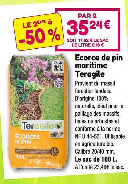 écorce de pin maritime teragile