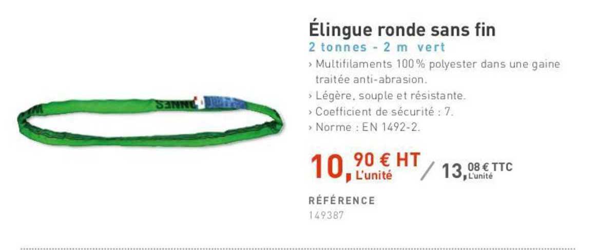 élingue ronde sans fin 2 tonnes - 2 m vert