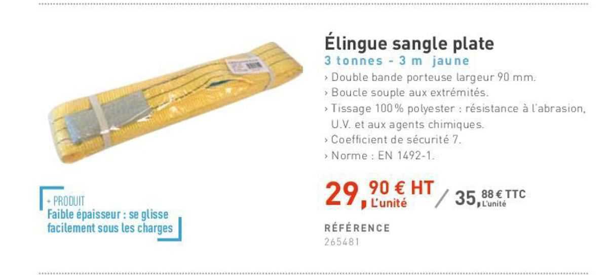 élingue Sangle Plate