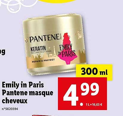 emily in paris pantene masque cheveux