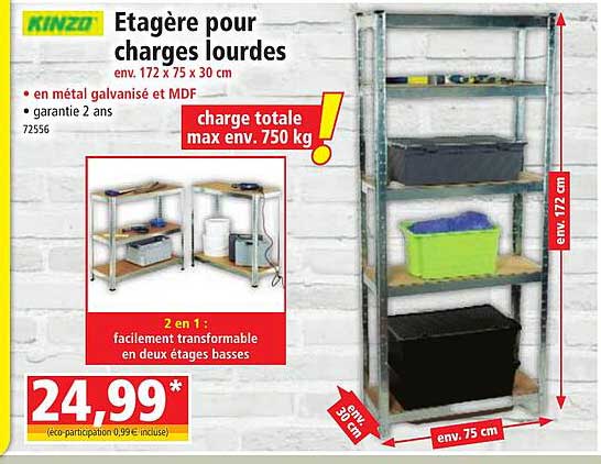 étagère pour charges lourdes kinzo