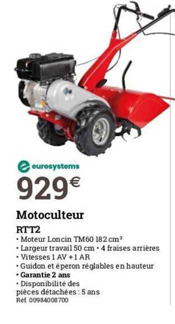 eurosystems motoculteur rtt2