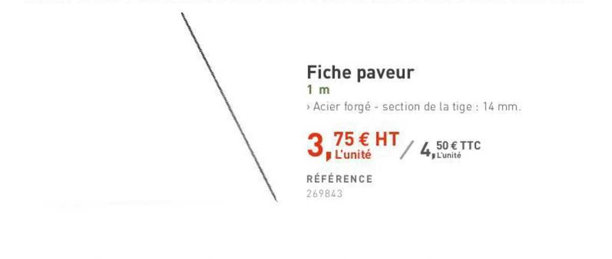 fiche paveur 1m