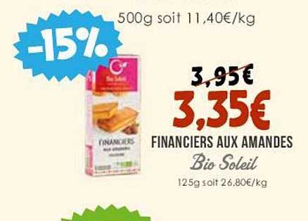 Financiers Aux Amandes Bio Soleil