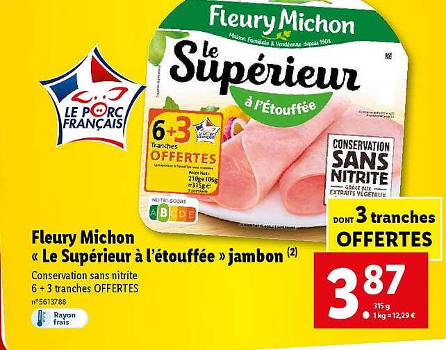 fleury michon «le supérieur à l'étouffée» jambon