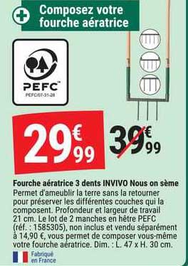 fourche aératrice 3 dents invivo nous on sème