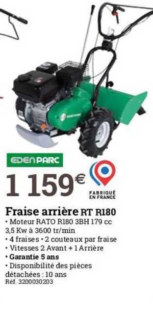 fraise arrière rt r180 edenparc