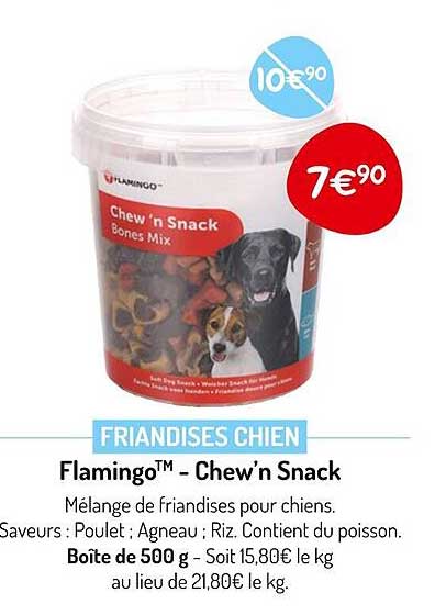 friandises chien flamingo - chew'n snack