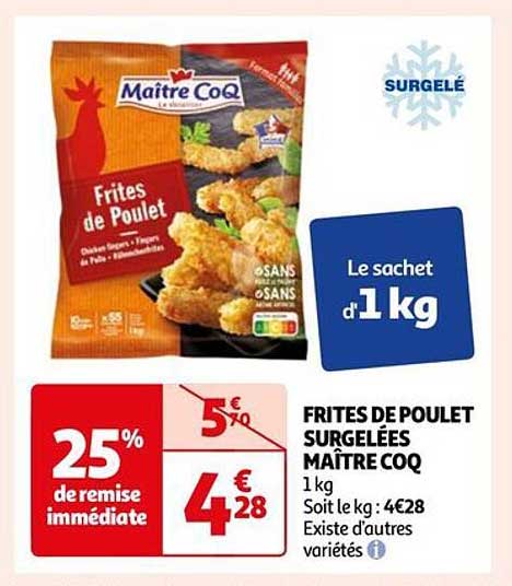 frites de poulet surgelées maître coq