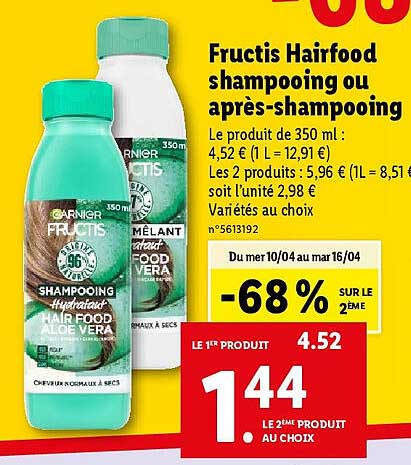 fructis hairfood shampooing ou après-shampooing