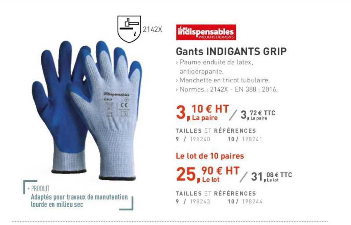 gants indigants grip les indispensables