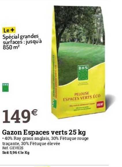 gazon espaces verts 25 kg