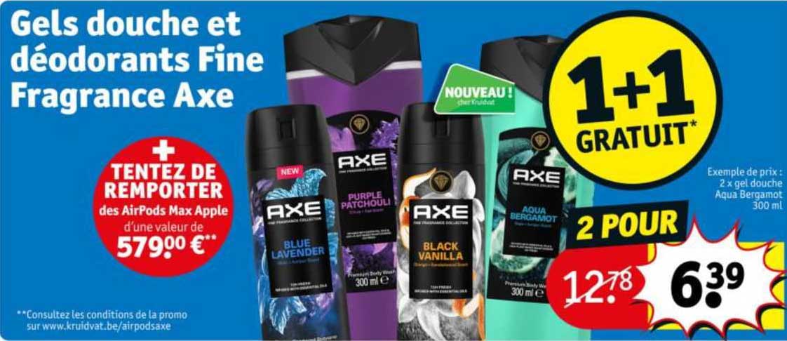 gels douche et déodorants fine fragrance axe