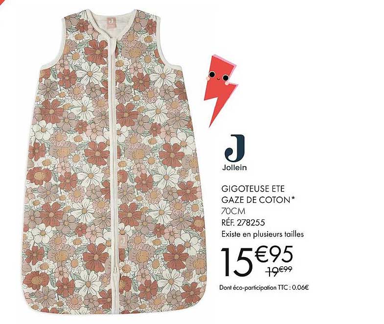 gigoteuse été gaze de coton jollein