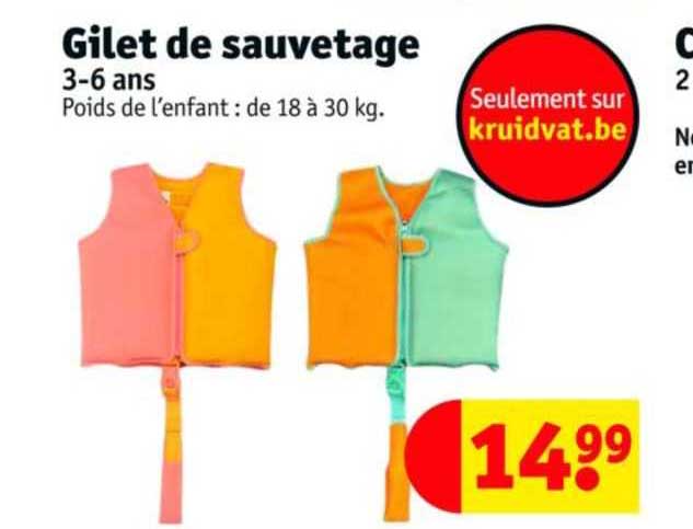 gilet de sauvetage 3-6 ans