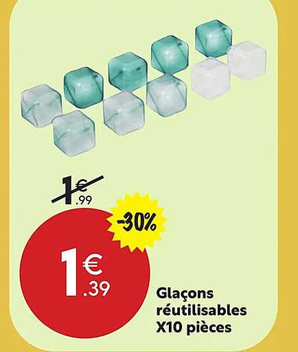 Glaçons Réutilisables X 10 Pièces