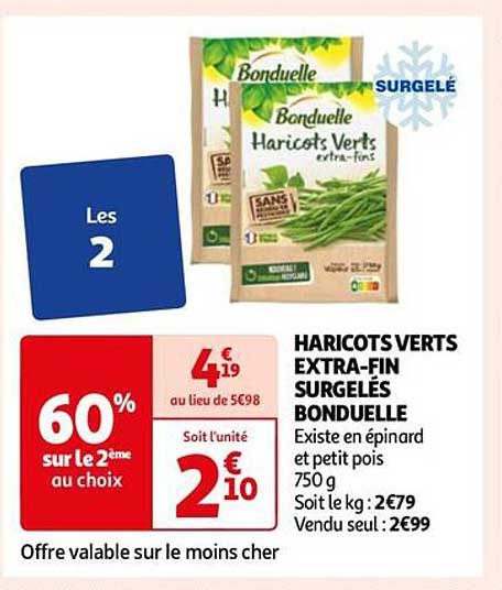 haricots verts extra-fin surgelés bonduelle