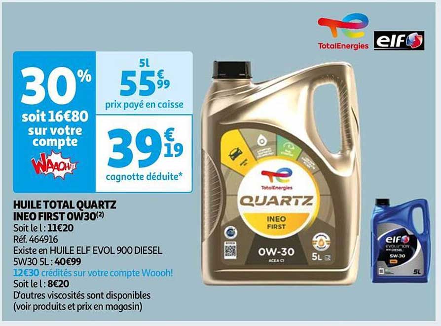Huile Total Quartz Ineo First 0w30
