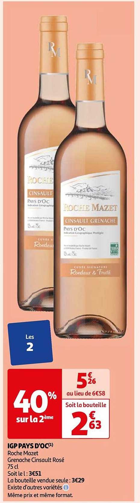 igp pays d'oc roche mazet grenoche cinsault rosé