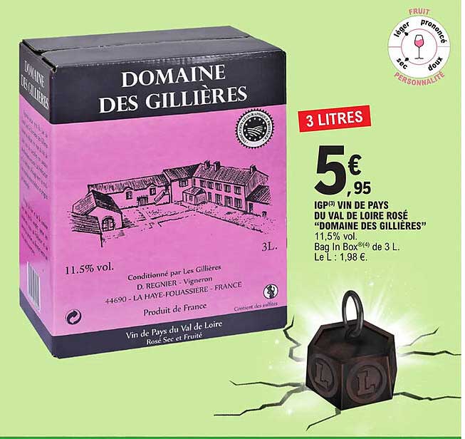 Igp Vin De Pays Du Val De Loire Rosé "domaine Des Grillières"