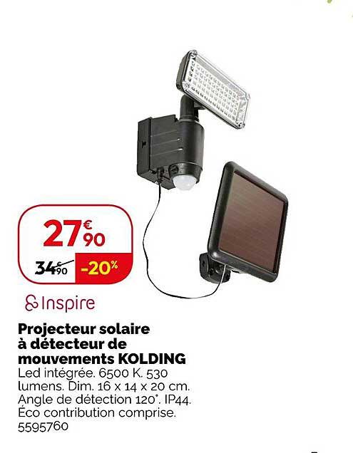 Inspire Projecteur Solaire à Détecteur De Mouvements Kolding
