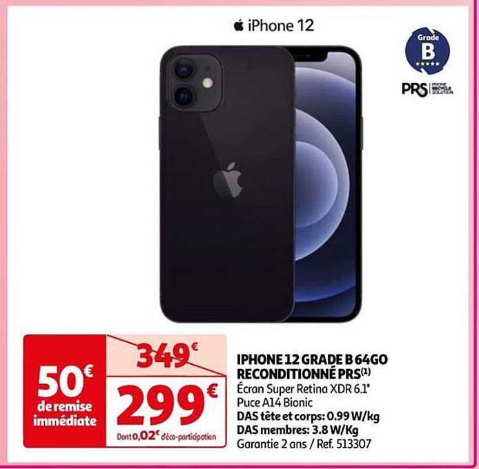 iphone 12 grade b 64go reconditionné PRS