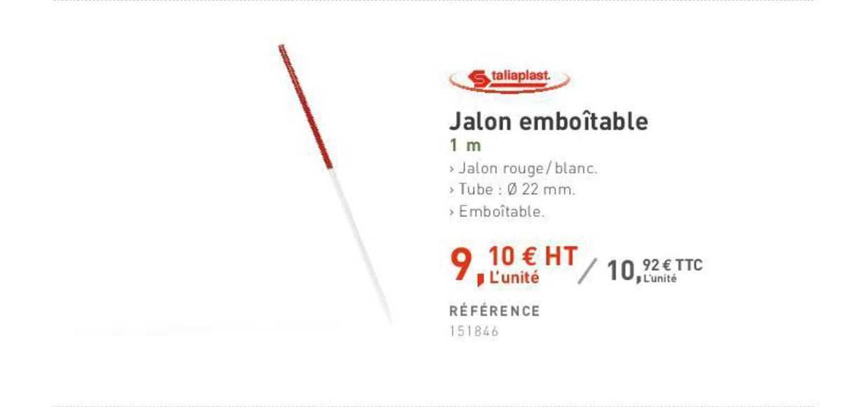 Jalon Emboîtable Taliaplast