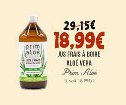 jus frais à boire aloé vera prim aloé
