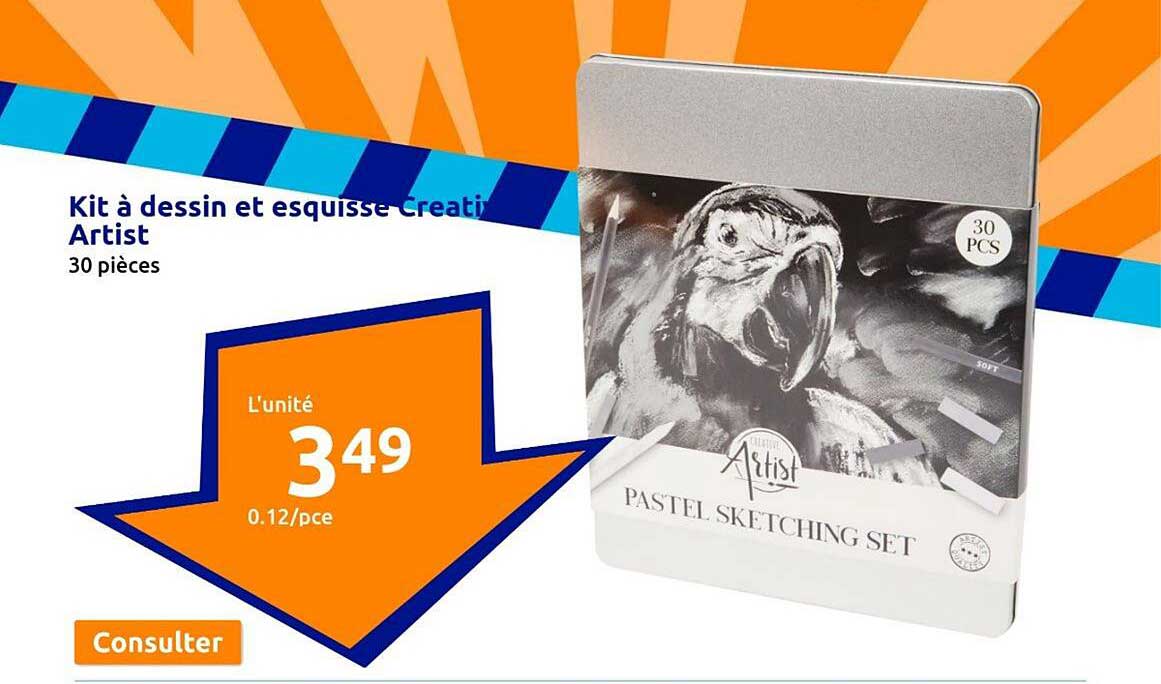 kit à dessin et esquisse creativ artist