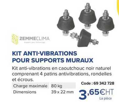kit anti-vibrations pour supports muraux