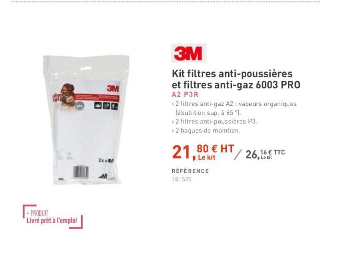 kit filtres anti-poussières et filtres anti-gaz 6003 pro 3m