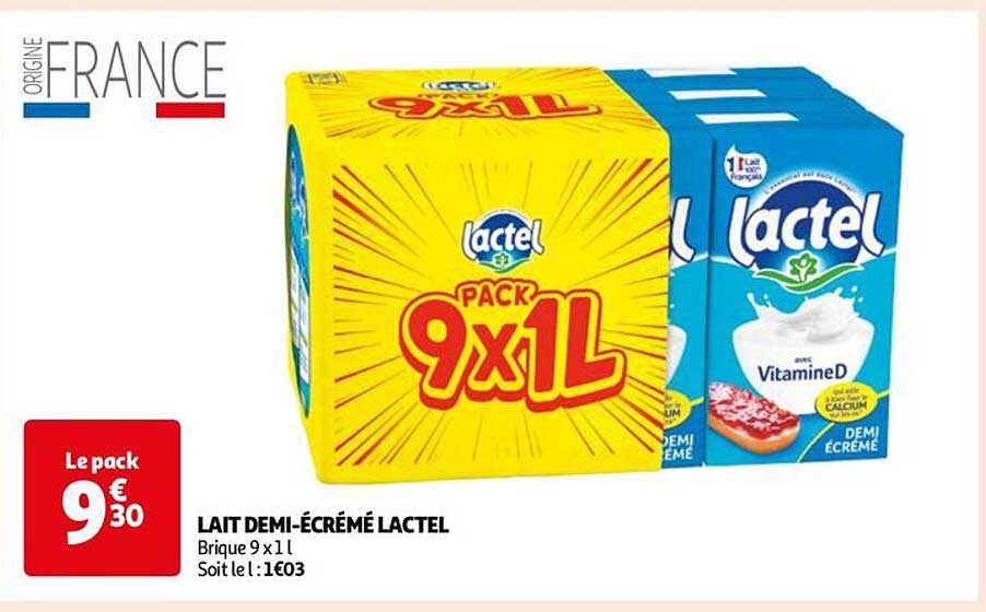 lait demi-écrémé lactel