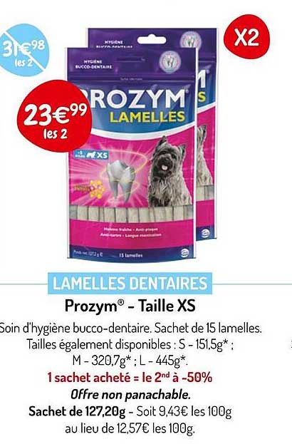 lamelles dentaires prozym - taille xs