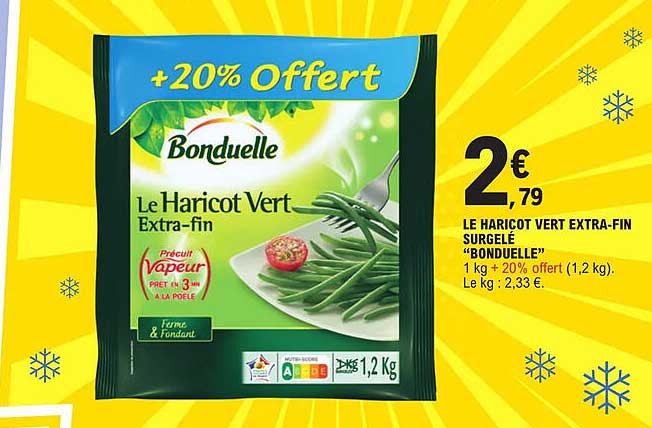 le haricot vert extra-fin surgelé "bonduelle"