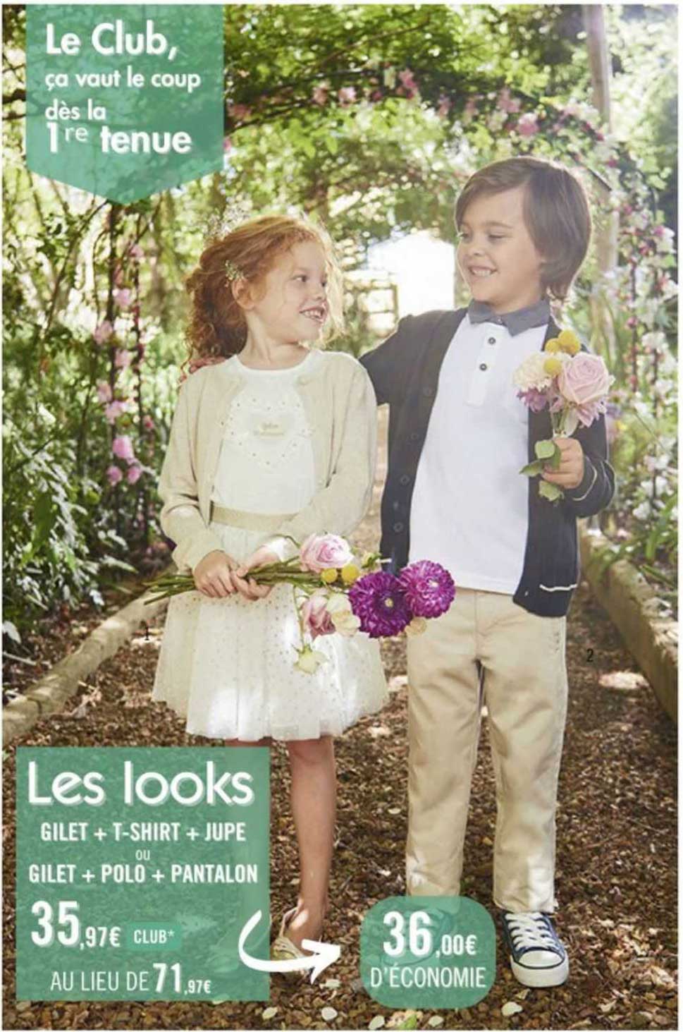 les looks gilet + t-shirt + jupe ou gilet + polo + pantalon