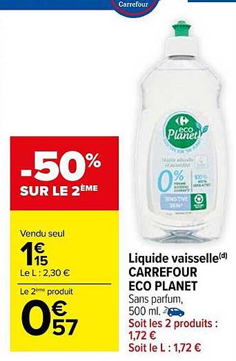 liquide vaisselle carrefour eco planet