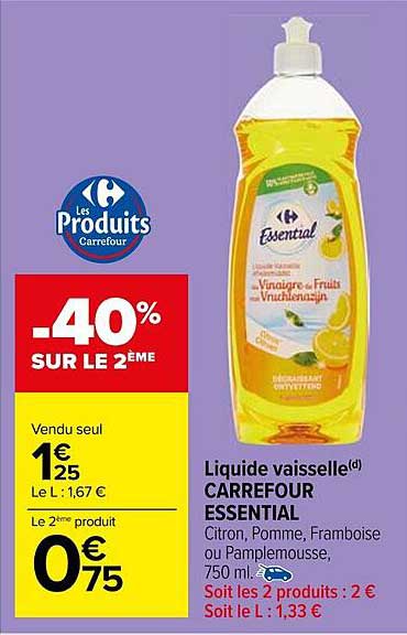 Liquide Vaisselle Carrefour Essential