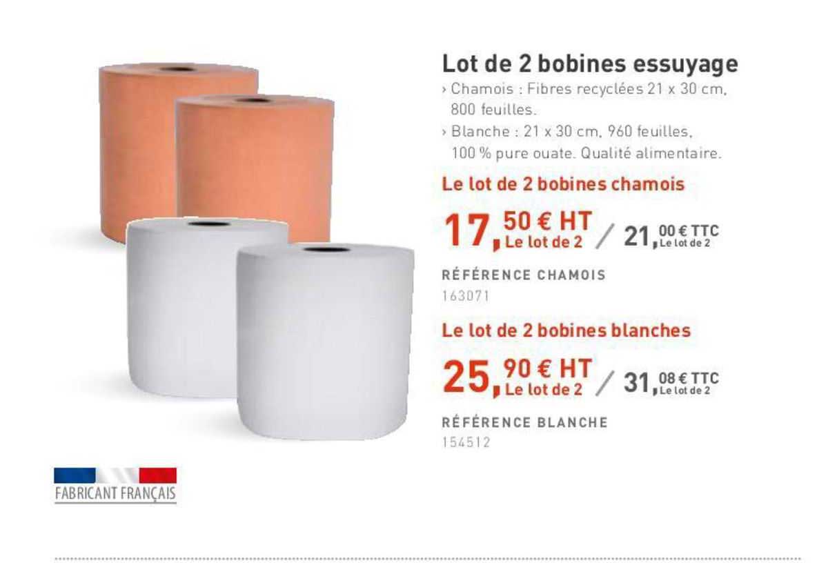 Lot De 2 Bobines Essuyage