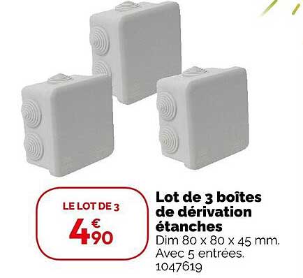 lot de 3 boîtes de dérivation étanches