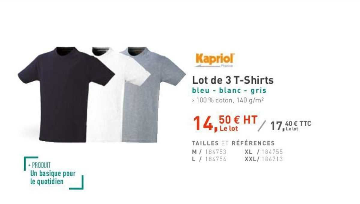 lot de 3 t-shirts kapriol