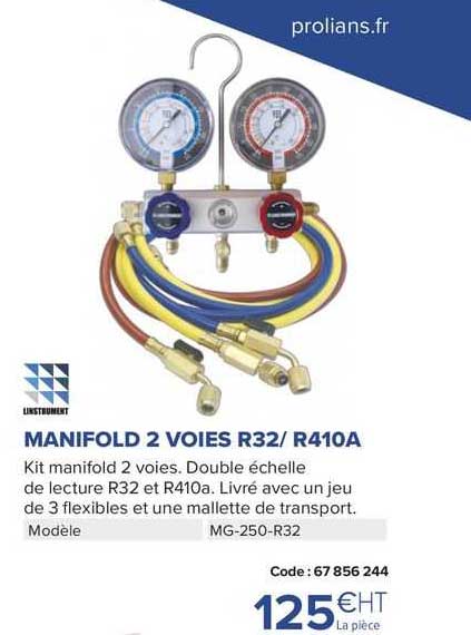 manifold 2 voies r32/r410a