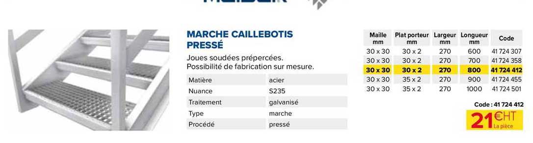 Marche Caillebotis Pressé