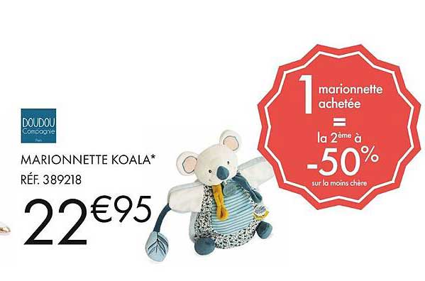 marionnette koala doudou