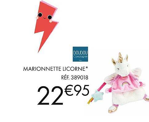 marionnette licorne doudou