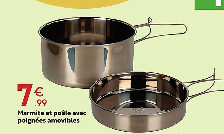 marmite et poêle avec poignées amovibles