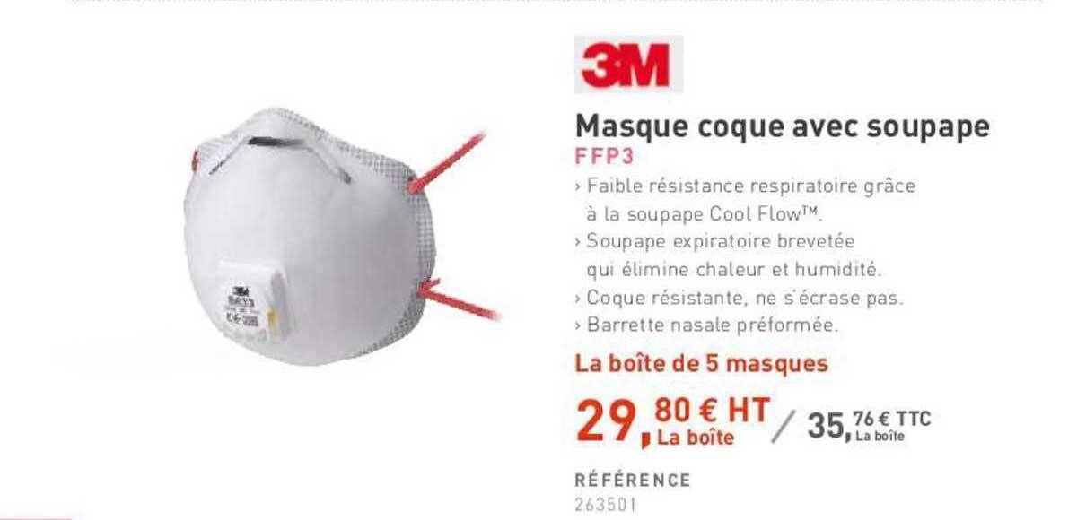 masque coque avec soupape 3m