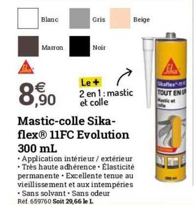 mastic-colle sika-flex 11fc evolution 300 ml sika