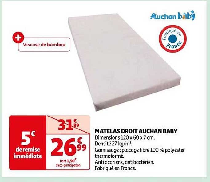 Matelas Droit Auchan Baby