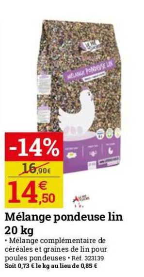 mélange pondeuse lin 20 kg